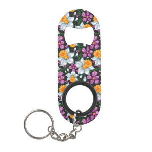 Porte-clé Décapsuleur Motif d'élégance avec les fleurs 2 de narcisse
