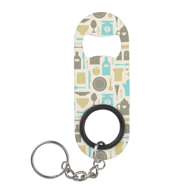 Porte-clé Décapsuleur Motif des outils de cuisine (Devant)