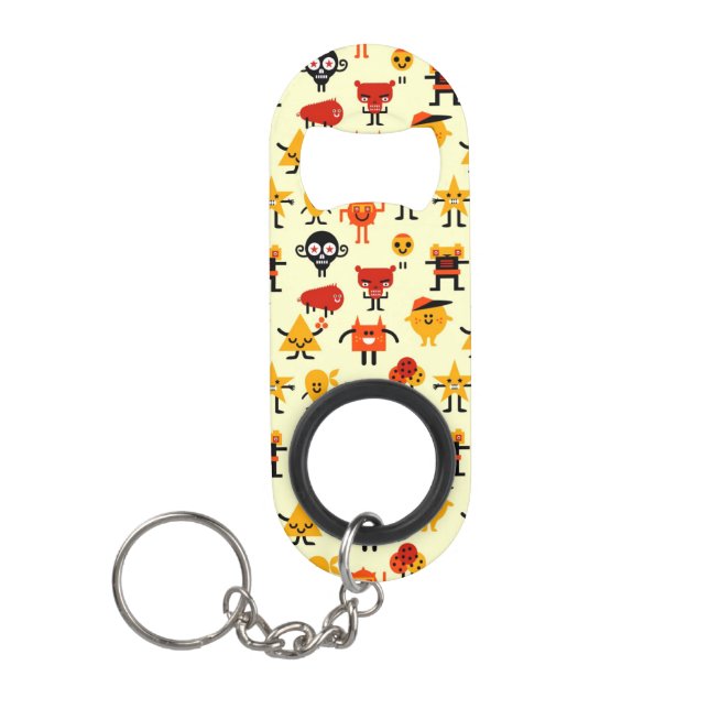 Porte-clé Décapsuleur Motif drôle de monstres (Devant)