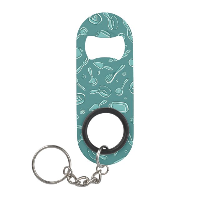 Porte-clé Décapsuleur Motif d'ustensiles de cuisine (Devant)