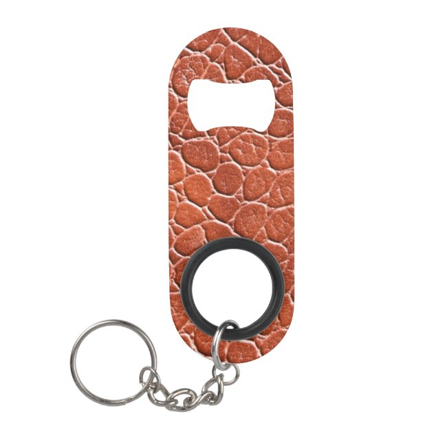 Porte-clé Décapsuleur Motif en cuir (Devant)