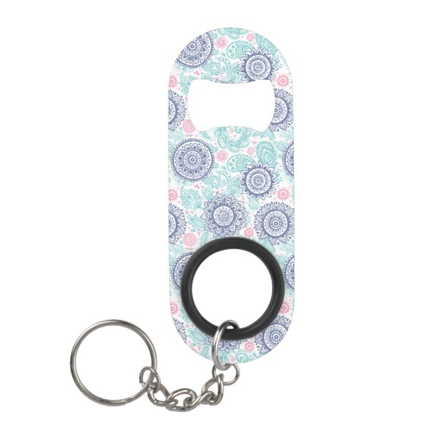 Porte-clé Décapsuleur Motif ethnique de Paisley (Devant)