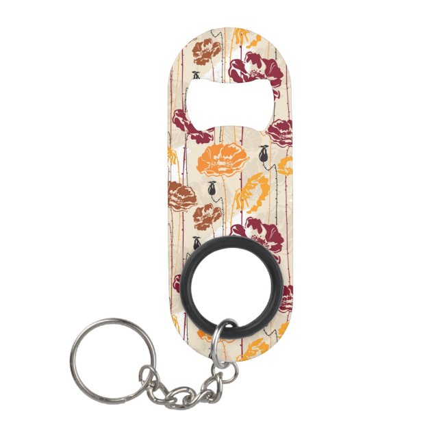 Porte-clé Décapsuleur Motif floral 4 d'élégance abstraite (Devant)