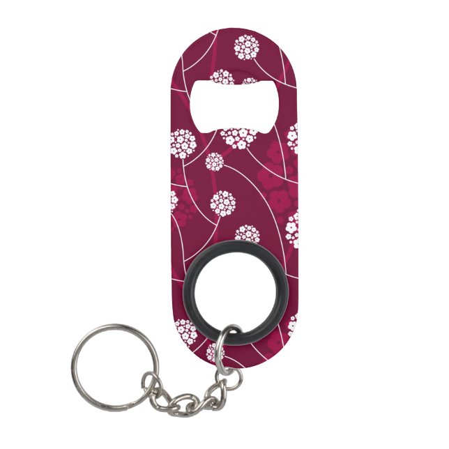 Porte-clé Décapsuleur Motif floral abstrait (Devant)