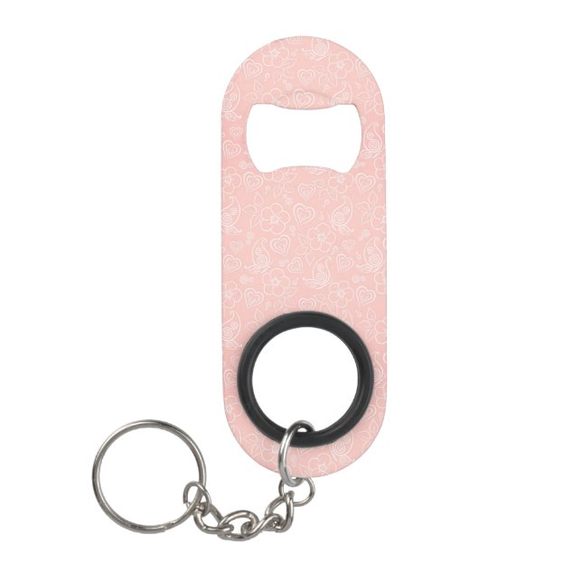 Porte-clé Décapsuleur Motif floral décoratif (Devant)