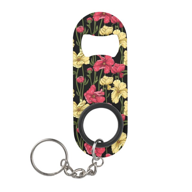 Porte-clé Décapsuleur Motif floral élégant 2 (Devant)