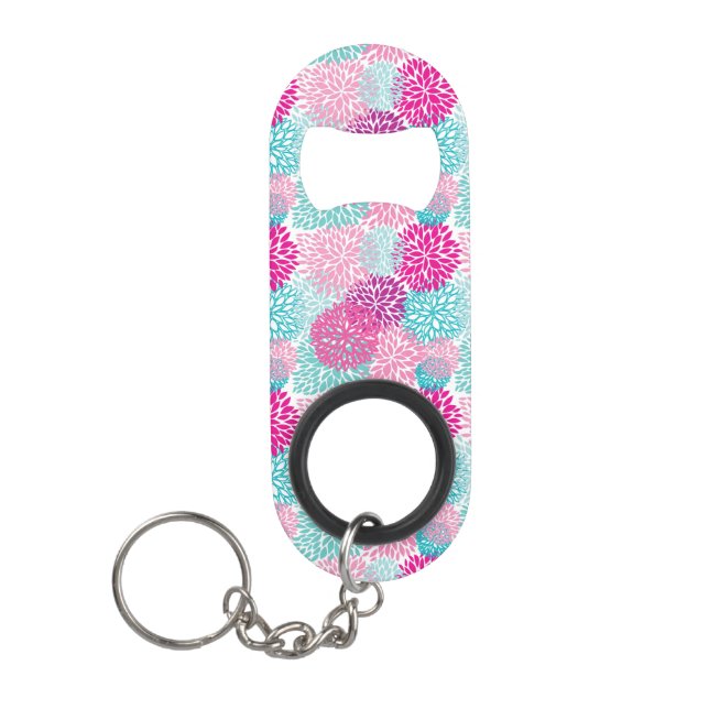 Porte-clé Décapsuleur Motif floral lumineux 2 (Devant)