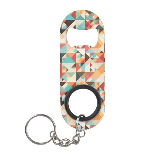 Porte-clé Décapsuleur Motif géométrique d'Earthtone (Devant)