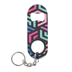 Porte-clé Décapsuleur Motif Hexagon géométrique