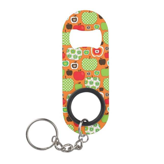 Porte-clé Décapsuleur Motif mignon d'illustration de pomme (Devant)