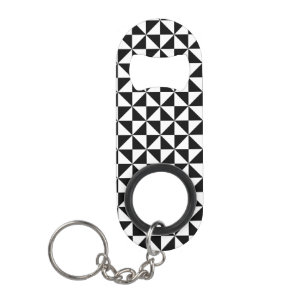 Porte-clé Décapsuleur Motif noir et blanc de triangle