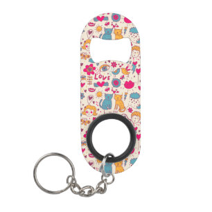 Porte-clé Décapsuleur Motif romantique coloré