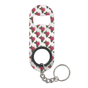Porte-clé Décapsuleur Motif rose