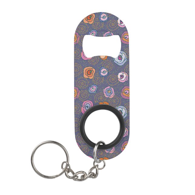 Porte-clé Décapsuleur Motif rose de champ de résumé (Devant)