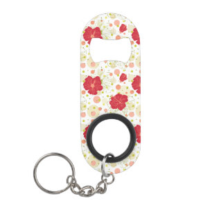 Porte-clé Décapsuleur Motif tiré par la main de ketmie