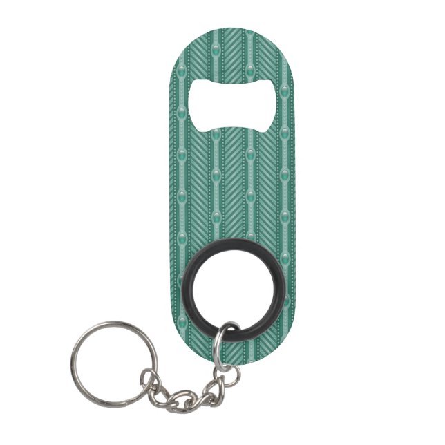 Porte-clé Décapsuleur Motif turquoise ornemental (Devant)