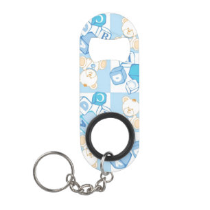 Porte-clé Décapsuleur Motif vérifié d'ours de nounours
