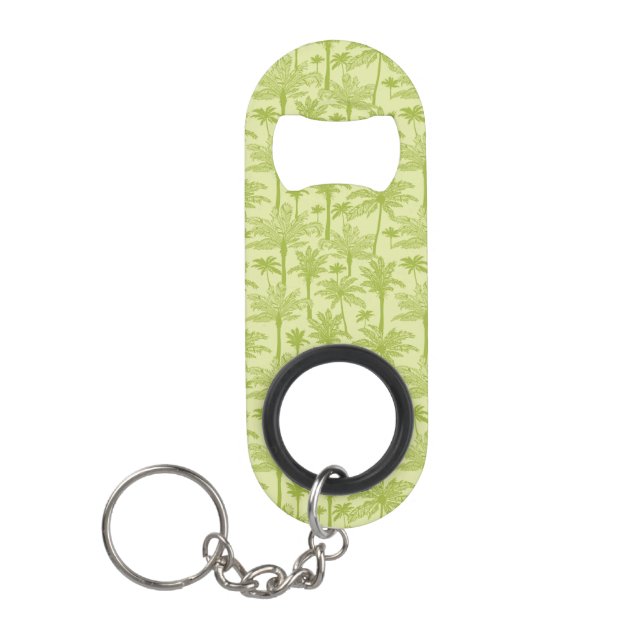 Porte-clé Décapsuleur Motif vert de palmiers (Devant)