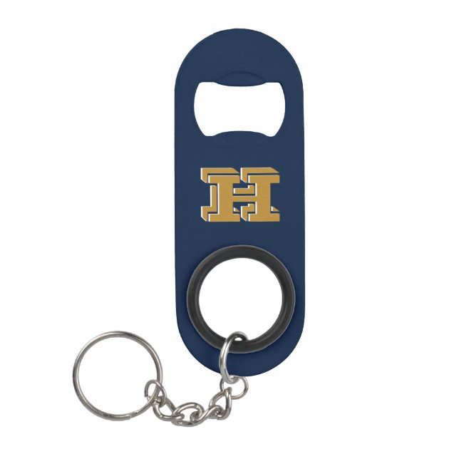 Porte-clé Décapsuleur Navy and Gold Stainless Keychain Bottle Opener (Devant)