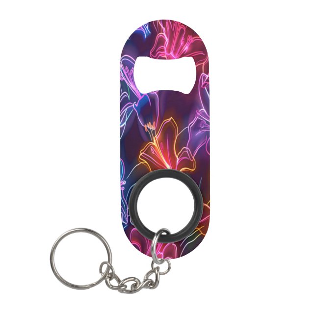 Porte-clé Décapsuleur Neon Floral Wonderland (Devant)
