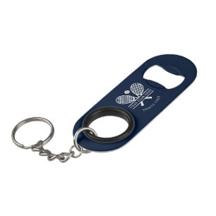 Porte-clé Décapsuleur Nom du club de tennis Marine Blue Team Keepsaké Cu