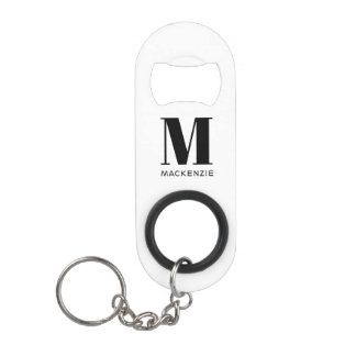 Porte-clé Décapsuleur Nom du monogramme simple