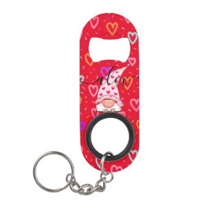 Porte-clé Décapsuleur Nom personnalisé Gnome de la Saint-Valentin AMOUR