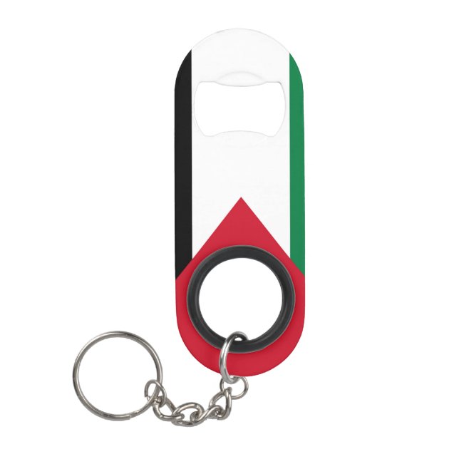 Porte-clé Décapsuleur officiellement le drapeau de l'État de Palestine (Devant)