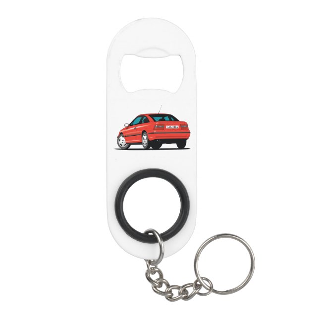 Porte-clé Décapsuleur Opel Calibra rouge (Dos)