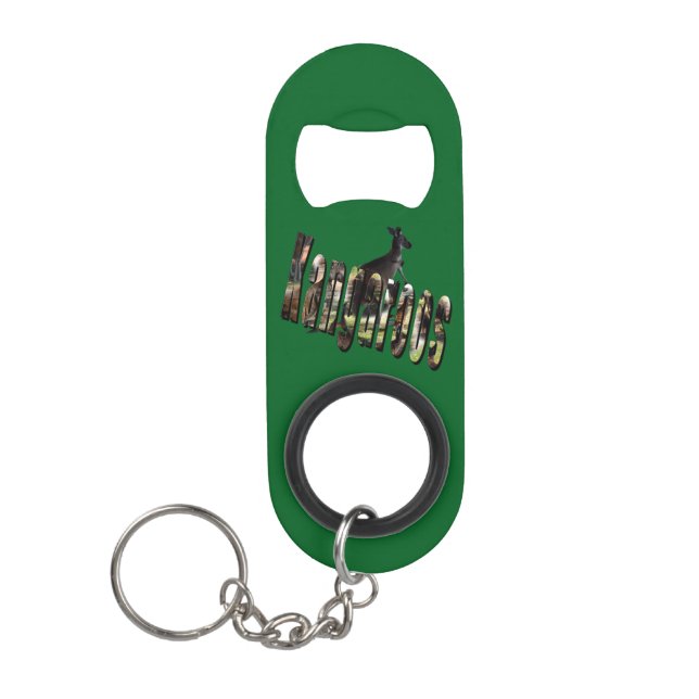 Porte-clé Décapsuleur Outback Hoppers : Kangourou Australien Et Nom, (Devant)