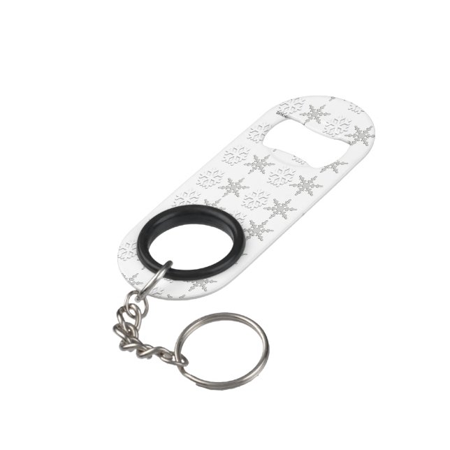Porte-clé Décapsuleur Ouverture de bouteille de snowflakes (angle arrière)