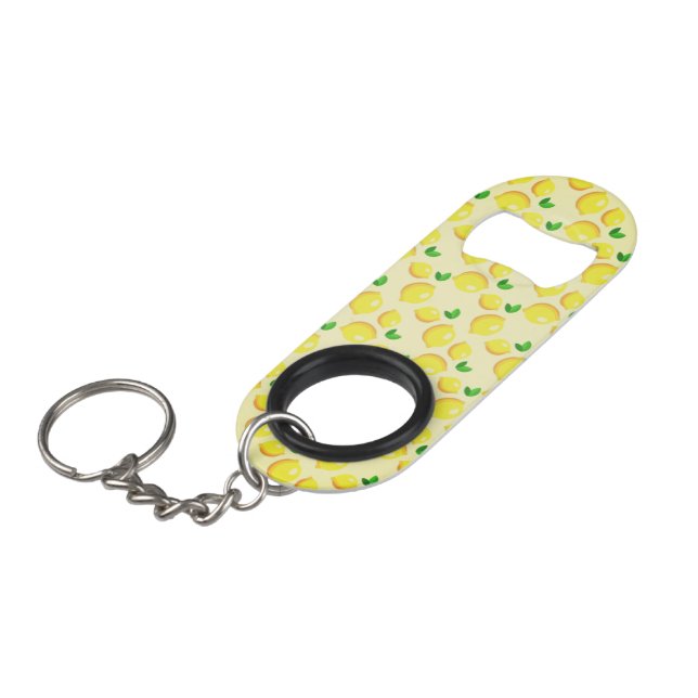 Porte-clé Décapsuleur Ouverture Porte - clé citrons jaunes (Devant Angle)