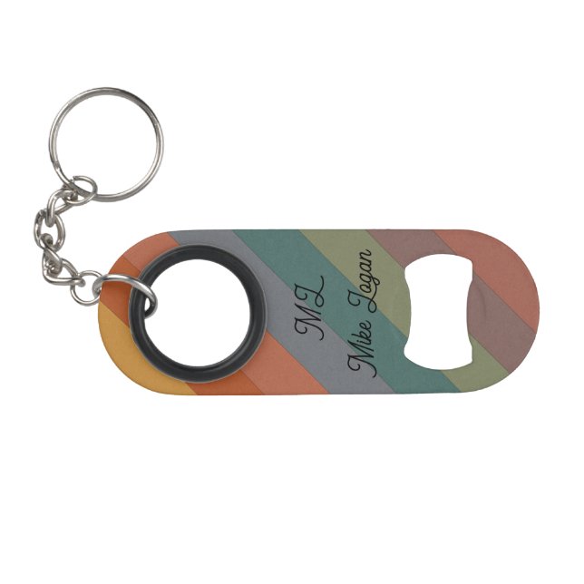 Porte-clé Décapsuleur Ouvre-bouteille personnalisé avec initiales, cadea (Devant (Horizontal))