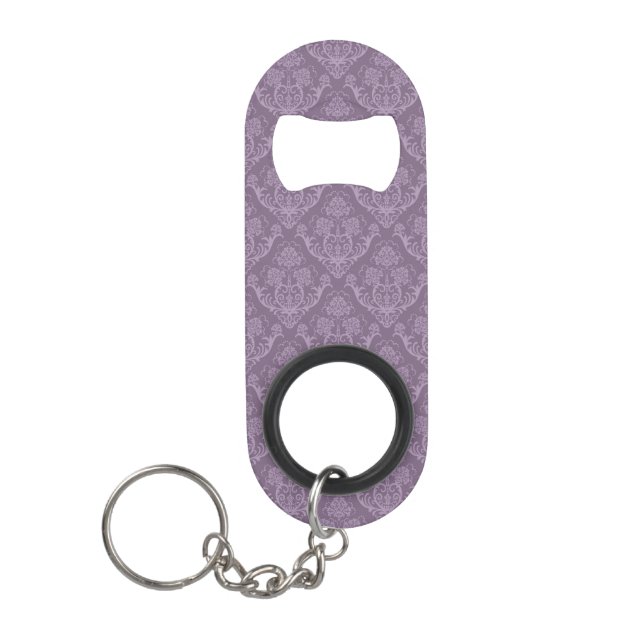 Porte-clé Décapsuleur Papier peint floral pourpre (Devant)