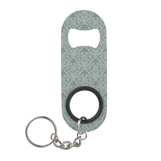 Porte-clé Décapsuleur Papier peint floral vert (Devant)