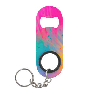 Porte-clé Décapsuleur Pastel Abstrait Bouteille en acier inoxydable