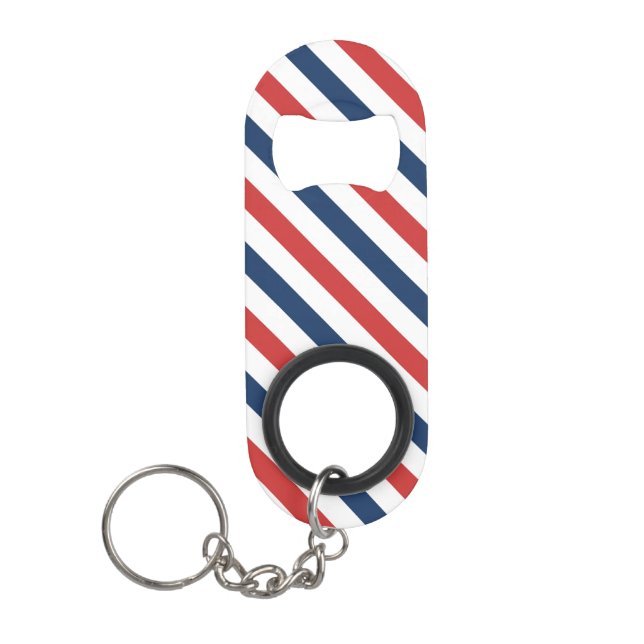Porte-clé Décapsuleur Patriotique Rouge Blanc et Bleu (Devant)