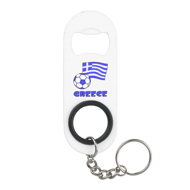 Porte-clé Décapsuleur Pavillon grec de football (Dos)