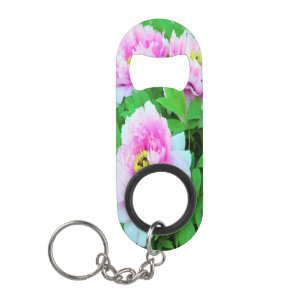 Porte-clé Décapsuleur Pivoines arbustives roses élégantes avec centre ja