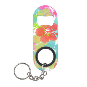 Porte-clé Décapsuleur PixDezines rétro hibiscus
