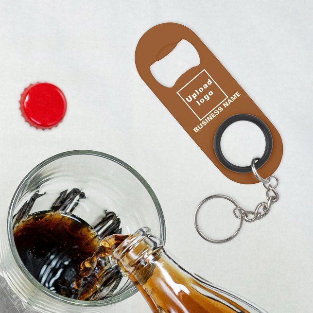 Porte-clé Décapsuleur Porte - clé Brown d'affaires et ouverture de boute (Your business name and logo on brown bottle opener with keychain.)