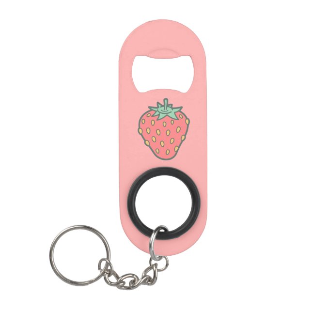 Porte-clé Décapsuleur Porte - clé d'icône de fraise (Devant)