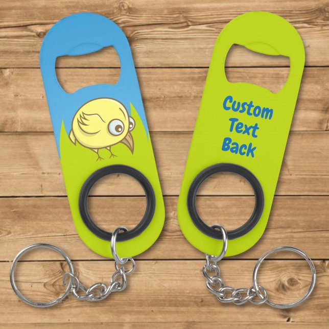 Porte-clé Décapsuleur Porte-clés ouvre-bouteille cartoon oiseau jaune (Créateur téléchargé)