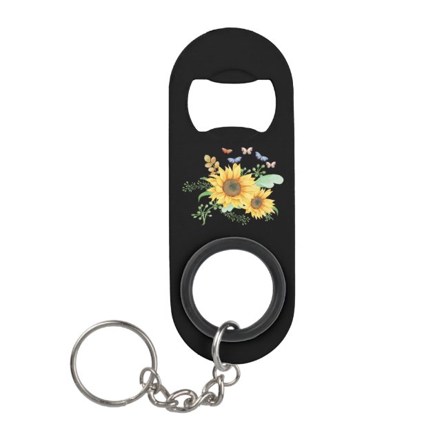 Porte-clé Décapsuleur printemps de tournesol (Devant)