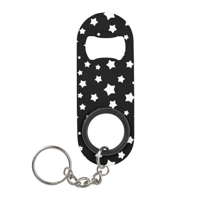 Porte-clé Décapsuleur Profil sous convention astérisque noir et blanc (Devant)