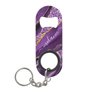 Porte-clé Décapsuleur Purple Gold Custom Name Porte - clé Bottle Opener