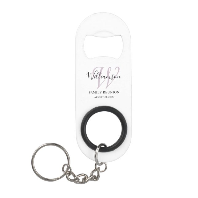 Porte-clé Décapsuleur Réunion de famille Monogramme Simple (Devant)