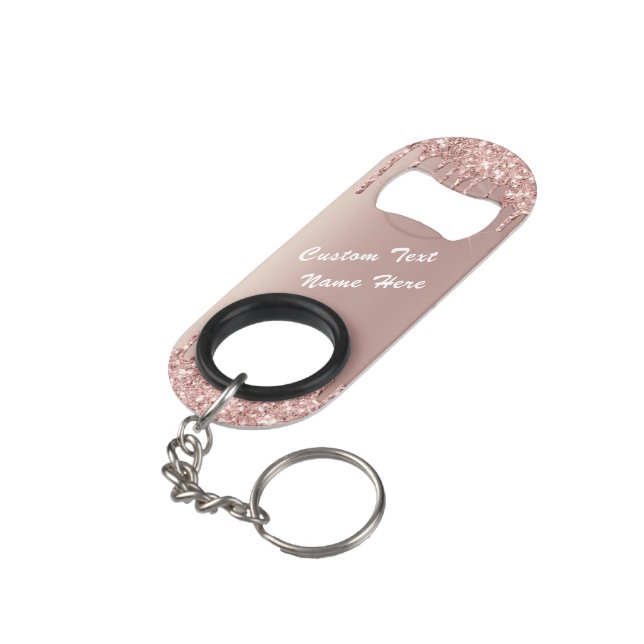 Porte-clé Décapsuleur Rose Gold Blush Your Text Porte - clé Bottle Opene (angle arrière)