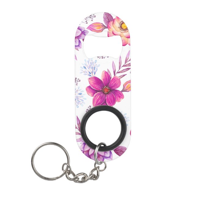 Porte-clé Décapsuleur Rose violette (Devant)