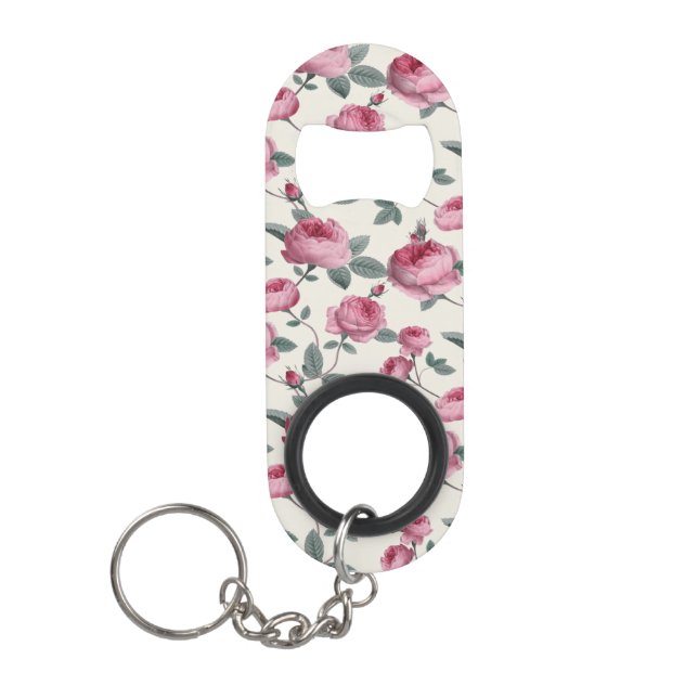 Porte-clé Décapsuleur Roses roses (Devant)